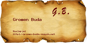 Gromen Buda névjegykártya
